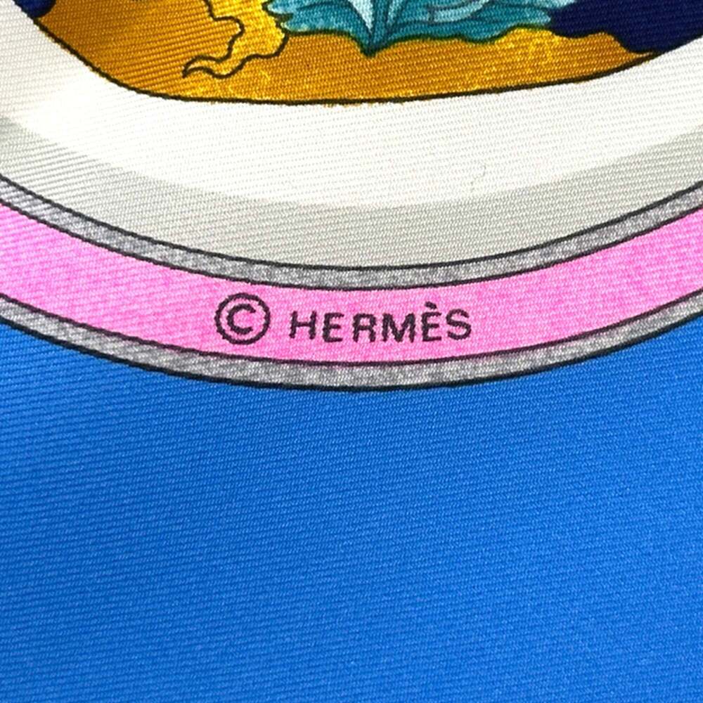 HERMES Authentic Blue Silk Scarf - Picture 4 of 12